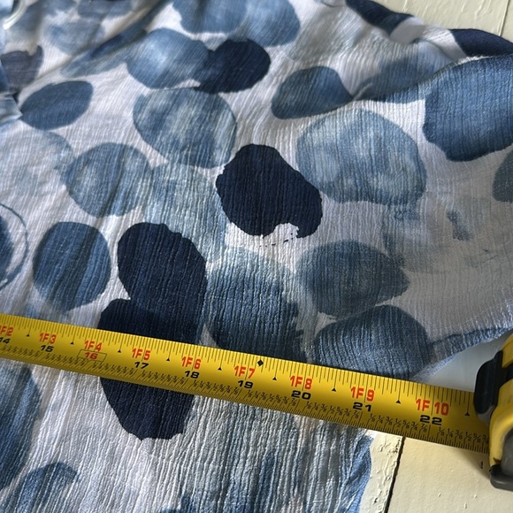 PAPILLION size small ladies VISCOSE flowing Boho blue two-tone with white shirt - Picture 6 of 10